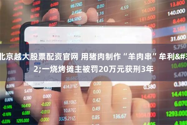 北京越大股票配资官网 用猪肉制作“羊肉串”牟利 一烧烤摊主被罚20万元获刑3年